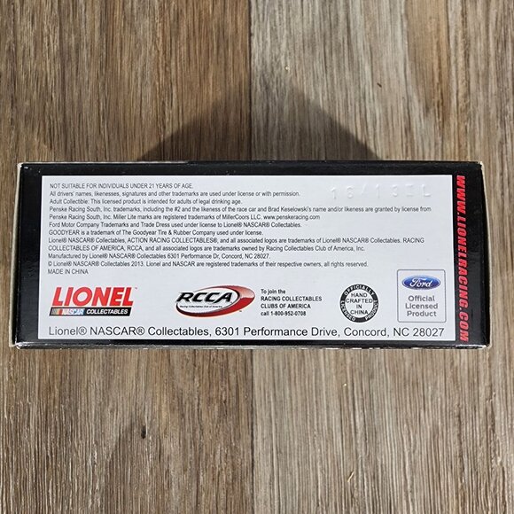 AUTOGRAPHED Brad Keselowski‎ #2 Miller Lite 2013 Fusion Lim Ed 1:64 Diecast Car - Picture 8 of 9